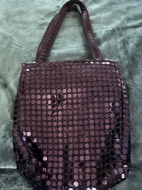 Black Sequin Shoulder Bag - Women